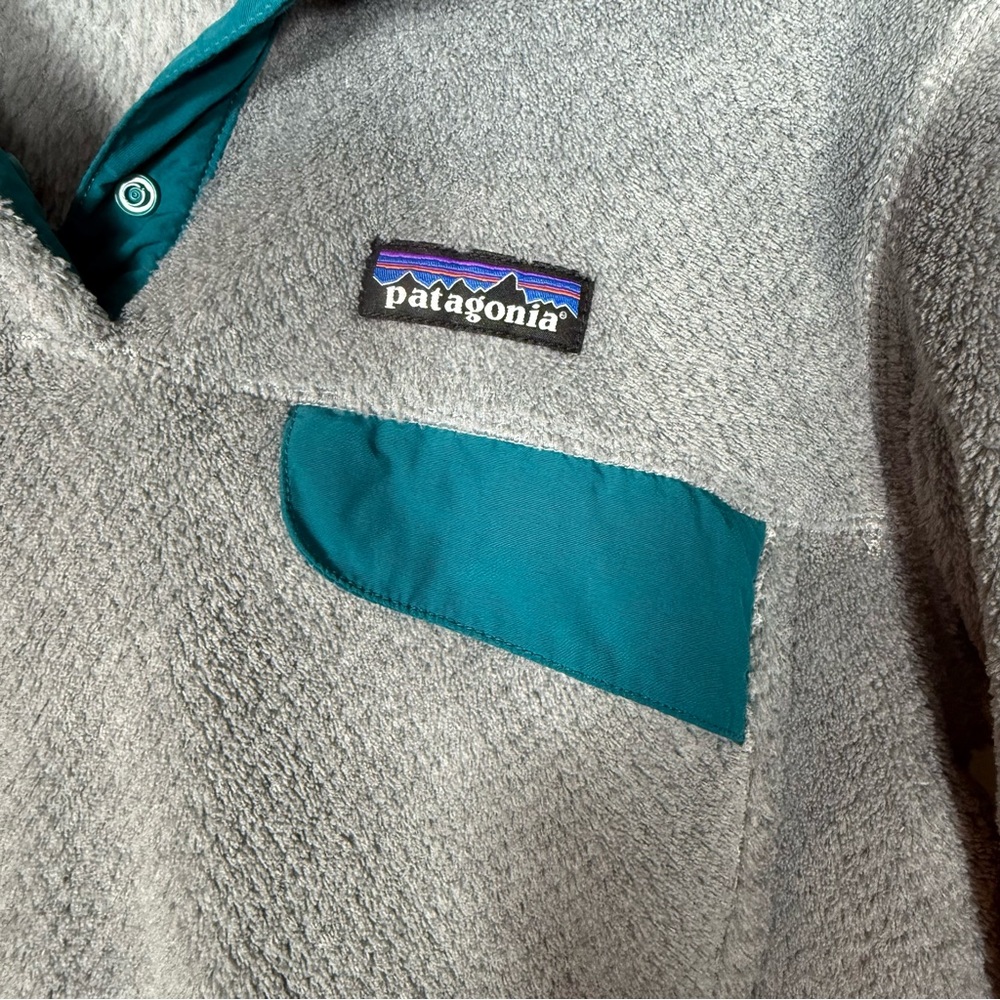 Patagonia Women’s Retool Snap-T Fleece Pullover Gray & Teal. Size Medium. NWOT - Picture 5 of 16